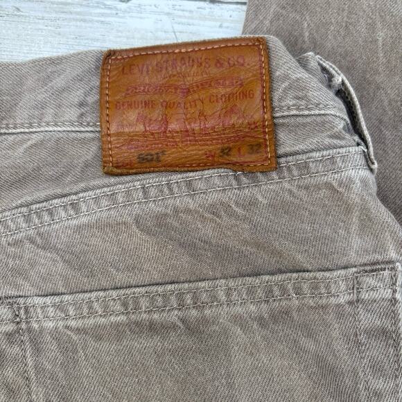 Levi’s Fresh Premium 501 Jeans 32x32 (30x27”) Brown Distressed Workwear Lemon - Picture 6 of 16